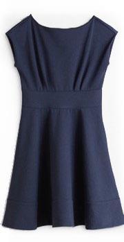 Female Fit and Flare Ponte Dress [Navy]